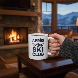 Apres Ski Club Mountain Logo - Custom Mens Winter  Extra Grote Beker