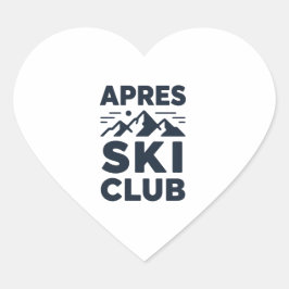 Apres Ski Club Mountain Logo - Custom Mens Winter Hart Sticker