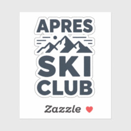 Apres Ski Club Mountain Logo - Custom Mens Winter Sticker