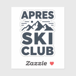 Apres Ski Club Mountain Logo - Custom Mens Winter  Sticker