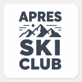 Apres Ski Club Mountain Logo - Custom Mens Winter Vierkante Sticker