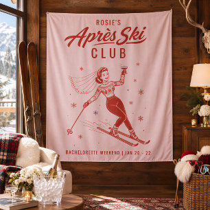 Apres Ski Club Roze Bachelorette-feest Wandkleed