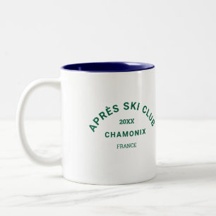 Après Ski Club Winter Groen Skigebied Crest Tweekleurige Koffiemok