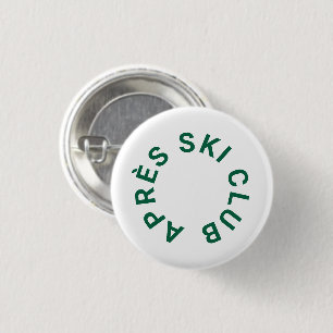 Après Ski Club Winter Groen Skilopen Ronde Button 3,2 Cm