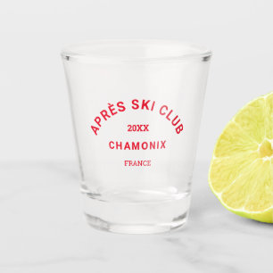 Après Ski Club Winter Rood Skigebied Wapenschild Shot Glas