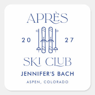 Apres Ski Club Winter Ski Meisjes Uitstap  Vierkante Sticker