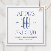 Apres Ski Club Winter Skitocht vrijgezellenfeest Bedankjes Labels (Achterkant)