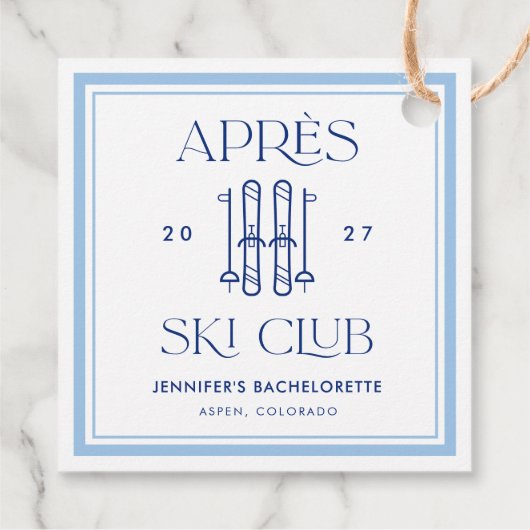 Apres Ski Club Winter Skitocht vrijgezellenfeest Bedankjes Labels (Achterkant)