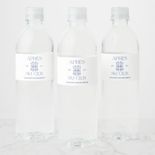 Apres Ski Club Winter Sneeuw Ski Bachelorette Part Waterfles Etiket (Flessen)