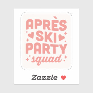 Apres ski feest meisjes squad roze esthetiek sticker