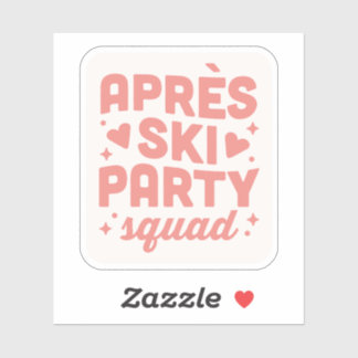 Apres ski feest meisjes squad roze esthetiek sticker