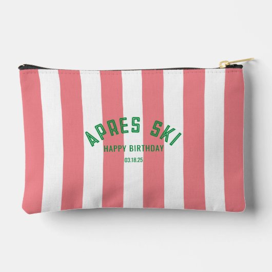 Apres Ski Happy Birthday Roze Cabana Stripe Etui (Achterkant)