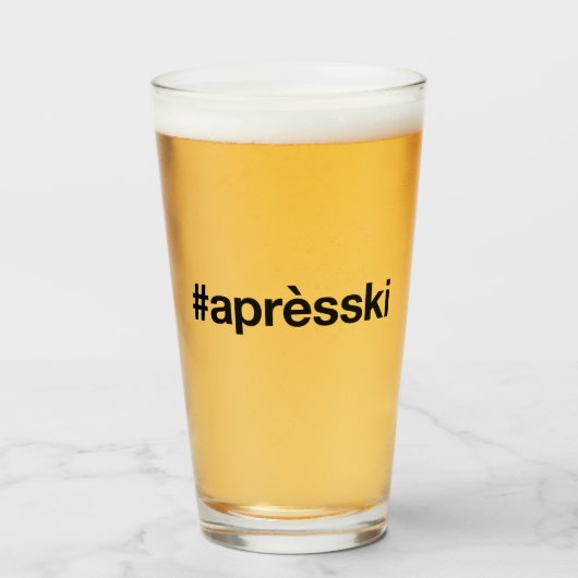 APRES SKI Hashtag Glas (Voorkant gevuld)