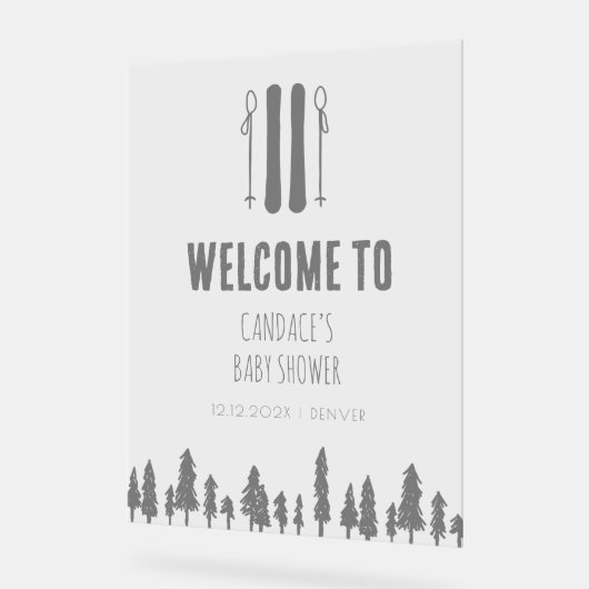 Apres Ski hiver Thème Baby shower d'argent Bienven (Angle)