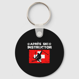 Apres Ski Instructeur Feest Fun Uitrusting Winters Sleutelhanger