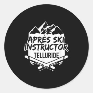 Après-ski Instructeur Telluride Berg Skisport Ronde Sticker