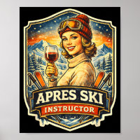 Apres ski-instructrice grappige skivintage damesAp