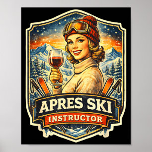 Apres ski-instructrice grappige skivintage damesAp Poster