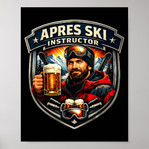 Apres ski-instructuer grappige ski-leraar herenApr Poster