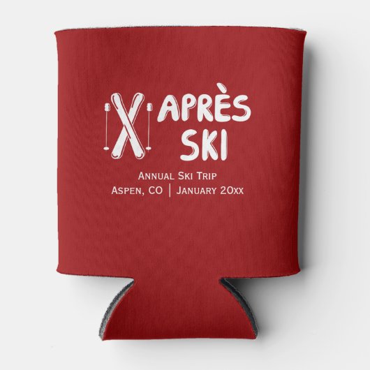 Apres Ski Jaarlijkse Familie Vriend Ski Trip Koelb Blikjeskoeler (Voorkant)