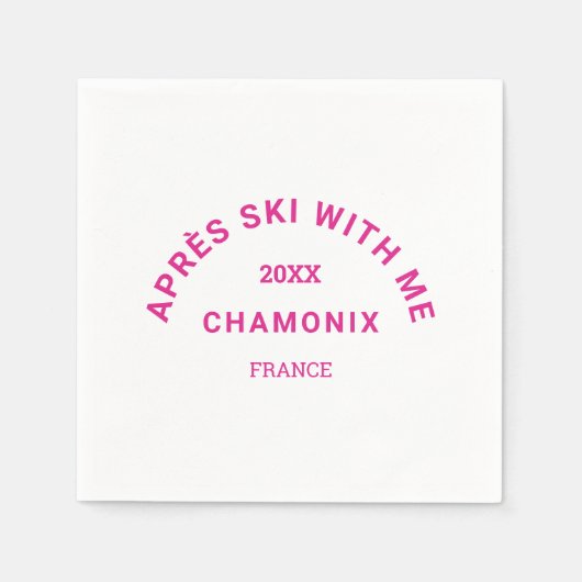 Après Ski Met Me Hot Pink Ski Crest Part Servet (Voorkant)