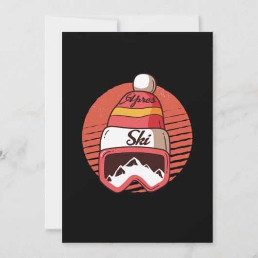 Apres Ski Retro Skier Skiing Winter Sports Kaart (Voorkant)