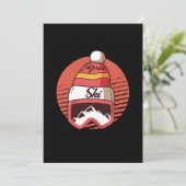 Apres Ski Retro Skier Skiing Winter Sports Kaart (Staand voorkant)