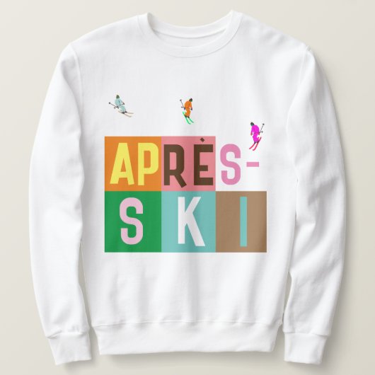 Après-ski Retro Skiers Color Block Trui (Design voorkant)