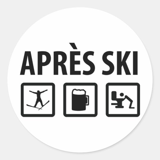 apres ski ronde sticker (Voorkant)