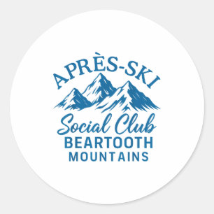 Après ski social club beartooth mountains ronde sticker