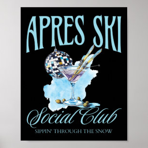 Apres Ski Social Club Drink Feestvrouwen Winter Poster