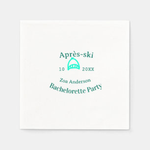 Après-ski vrijgezellenfeest turquoise hoed naam da servet