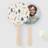 Apres Ski Weekend Bachelorette Game Grooms Gezicht Handwaaier (Voorkant en achterkant)