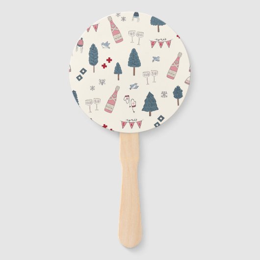 Apres Ski Weekend Bachelorette Game Grooms Gezicht Handwaaier (Voorkant)