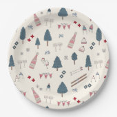 Apres Ski Weekendfeest Roze Champagne Papieren Bordje (Voorkant)