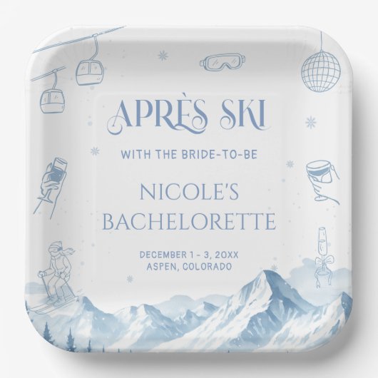 Apres Ski Winter Bachelorette-feest Papieren Bordje (Voorkant)