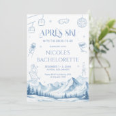 Apres Ski Winter Bachelorette Feest Uitnodiging (Staand voorkant)