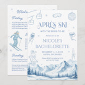 Apres Ski Winter Bachelorette Feest Uitnodiging (Voorkant / Achterkant)