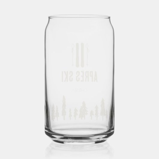 Apres Ski Winter Bruidsmeisjes Custom Blikvorm Glas (Achterkant)