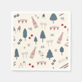 Apres Ski Winter Party Champagne Roze servetten (Voorkant)