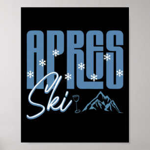Apres Ski Winterpret Sneeuwboarden Bergskisport Poster