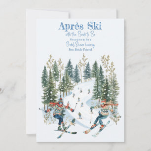 Après Ski wintersport bruiloftsuitnodiging Kaart
