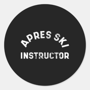Apres skileraar Grappig Drink Feest Skiing Sneeuw Ronde Sticker