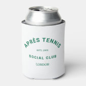Après Tennis Social Club Groene Aangepaste Crest Blikjeskoeler (Blikje Voorkant)