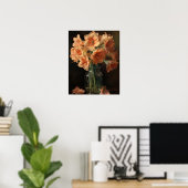 Apricot Amaryllis Fleurs Art Imprimer Poster (Bureau à domicile)