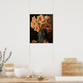 Apricot Amaryllis Fleurs Art Imprimer Poster (Cuisine)