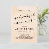 Apricot Aquarelle Répétition Dîner Invitation (Debout devant)