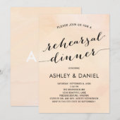 Apricot Aquarelle Répétition Dîner Invitation (Devant / Derrière)
