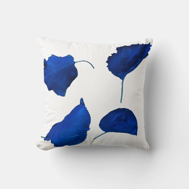 Apricot Arbre Bleu Feuille Coussin Jeu Oreiller (Recto)