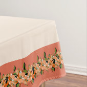 Apricot Azalea sur Crème 52" x 70" Nappe (In Situ)